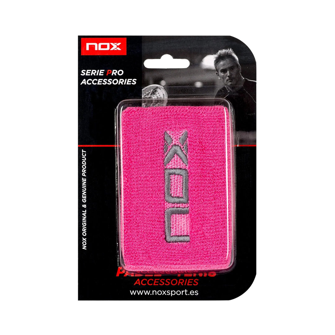 Muñequera NOX Rosada Logo Gris