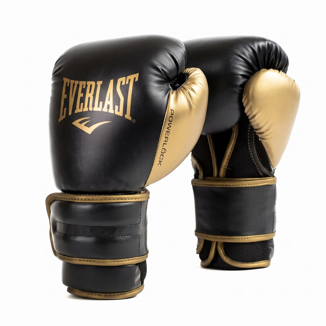Guante Box Everlast Powerlock Negro/Dorado 12Oz