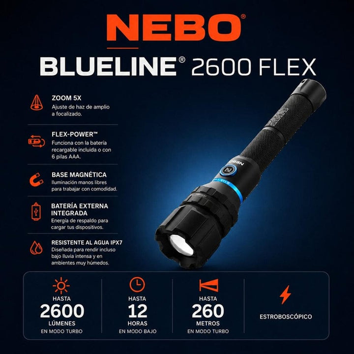 Linterna Nebo Blueline 2600