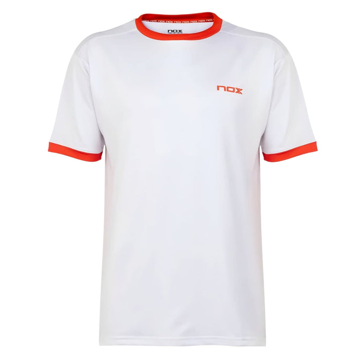 Polera Nox Team Blanca Logo Rojo