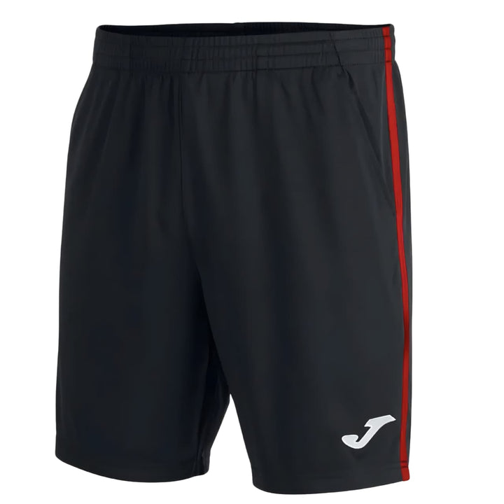 Short Joma Open III Negro Franjas Rojas